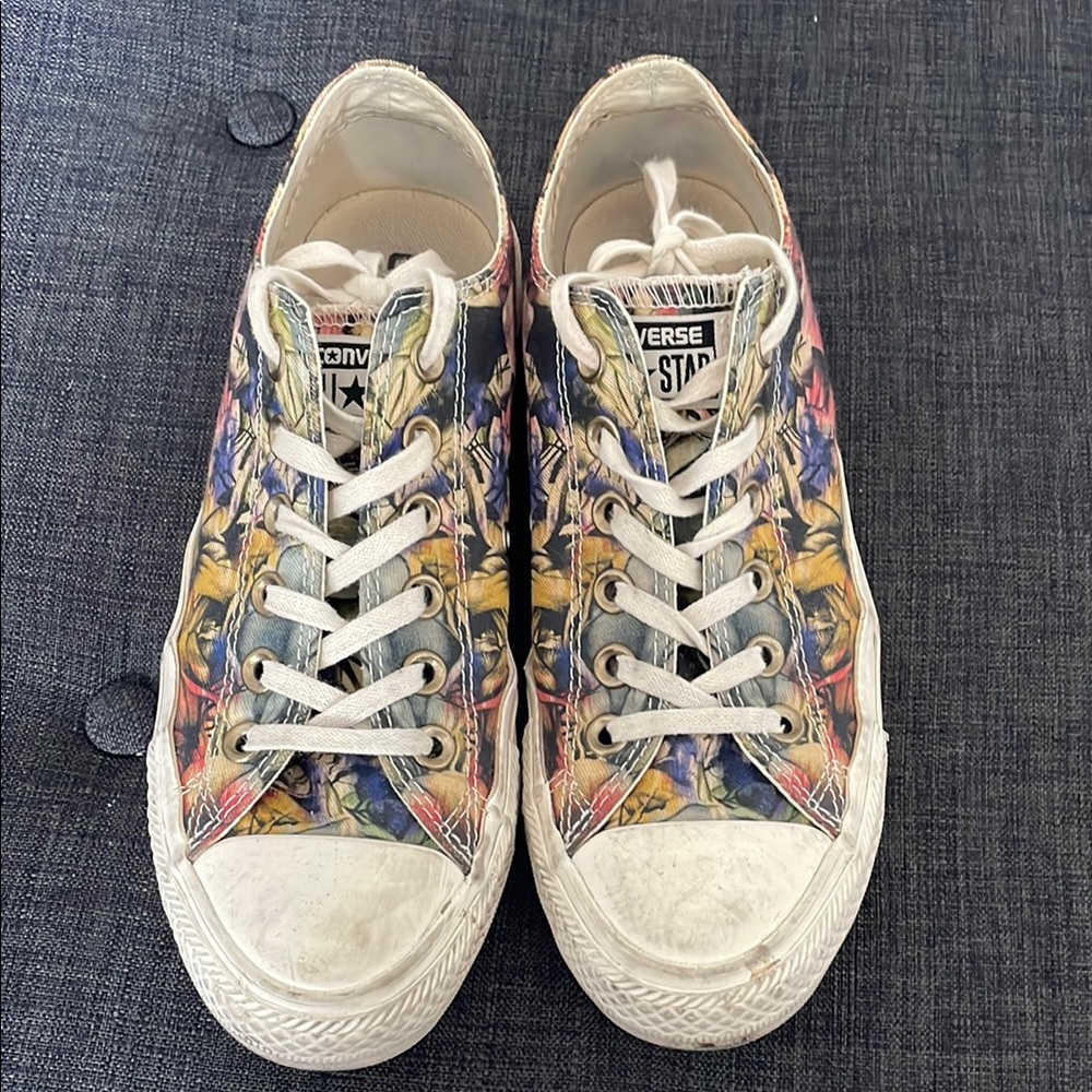Watercolor Floral Converse All Star Sneakers 7.5💕